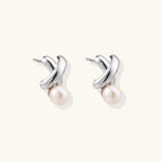Infinity Pearl Studs-Stones and Gems by Saday