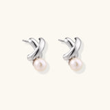 Infinity Pearl Studs-Stones and Gems by Saday