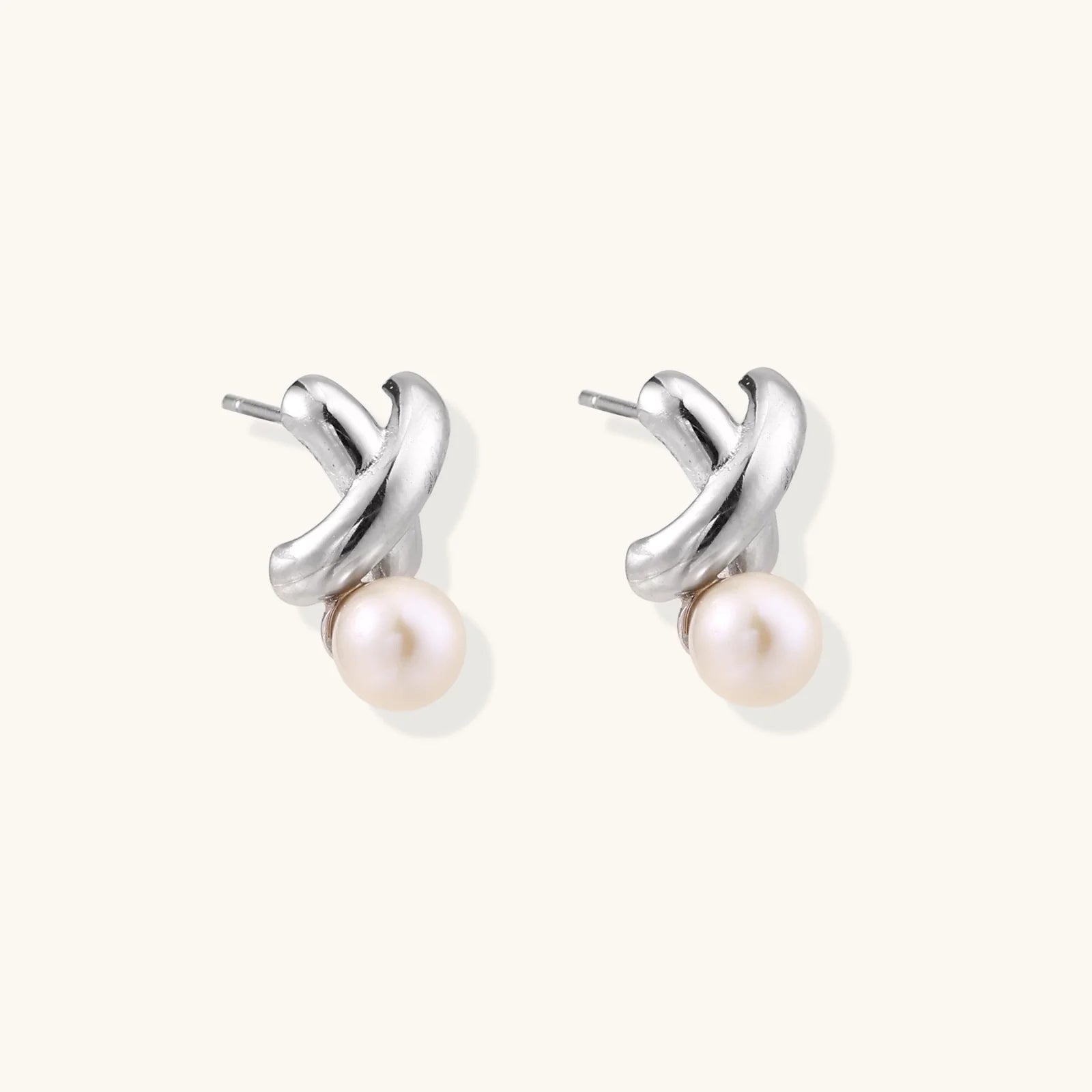 Infinity Pearl Studs-Stones and Gems by Saday