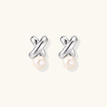 Infinity Pearl Studs-Stones and Gems by Saday