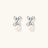 Infinity Pearl Studs-Stones and Gems by Saday