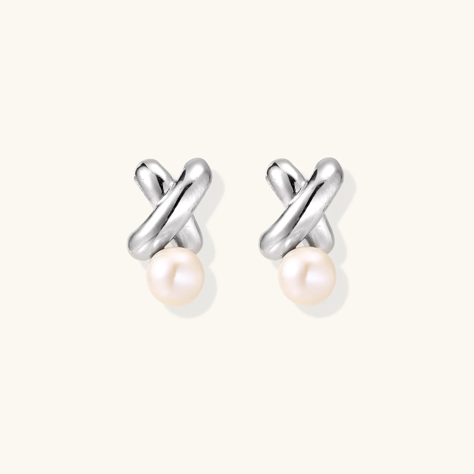 Infinity Pearl Studs-Stones and Gems by Saday