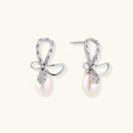 Crystal Bow Pearl Drops-Stones and Gems by Saday