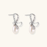 Crystal Bow Pearl Drops-Stones and Gems by Saday