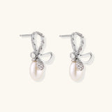 Crystal Bow Pearl Drops-Stones and Gems by Saday