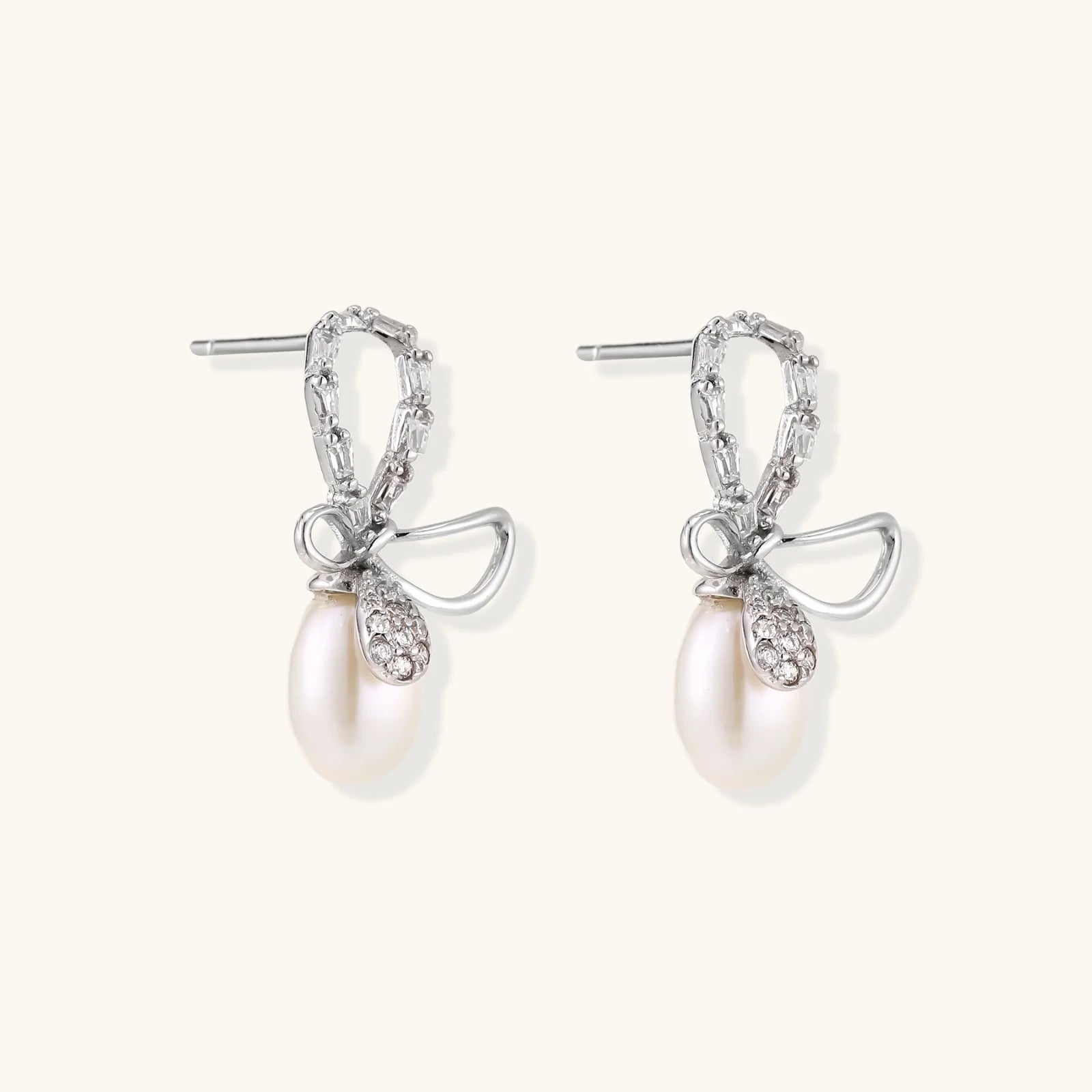 Crystal Bow Pearl Drops-Stones and Gems by Saday