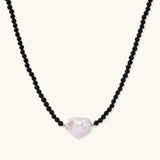 Midnight Pearl Necklace-Stones and Gems by Saday