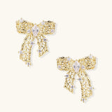 Ribbon Dreams Bow Earrings-Stones and Gems by Saday