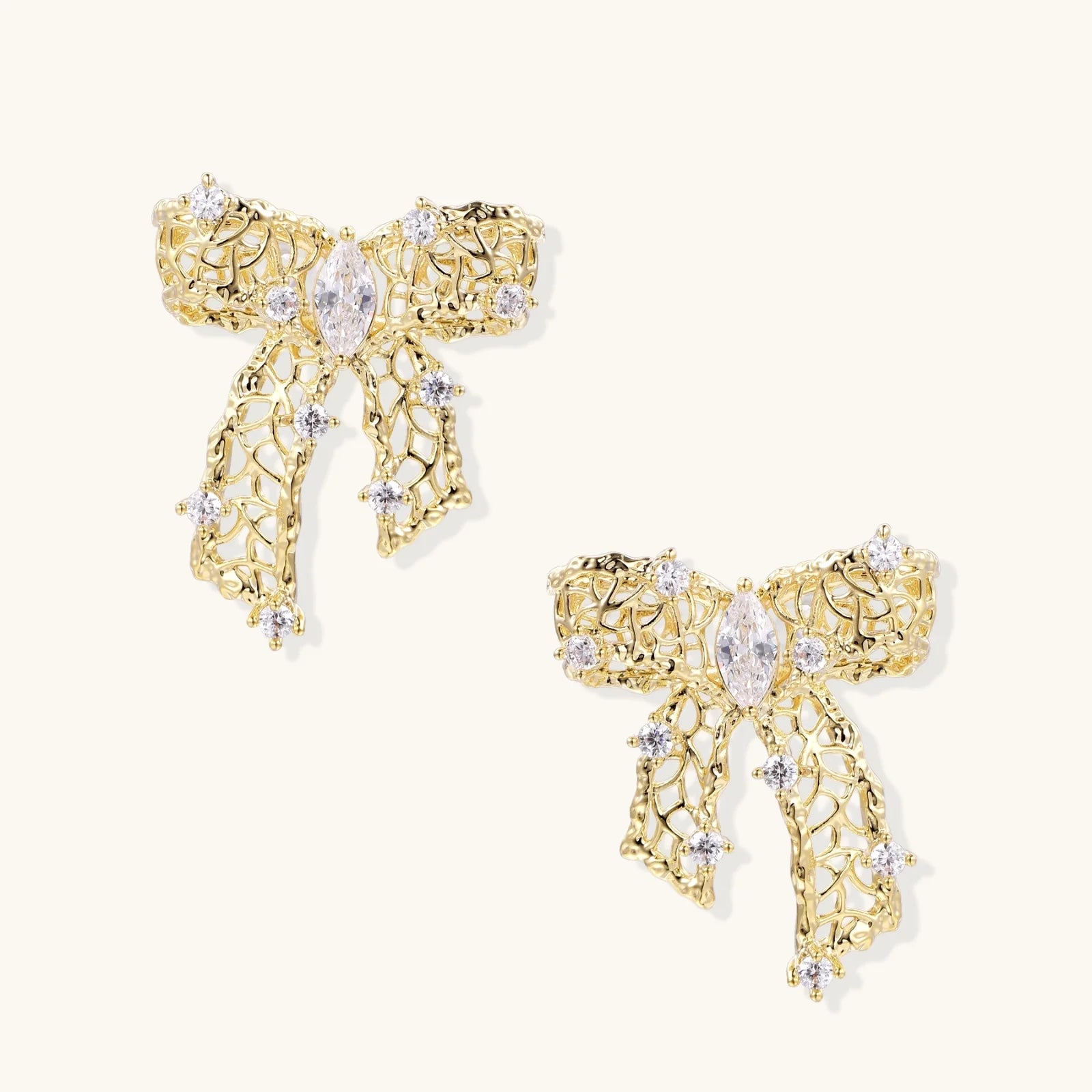 Ribbon Dreams Bow Earrings-Stones and Gems by Saday