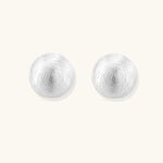 Brushed Silver Dome Earrings-Stones and Gems by Saday