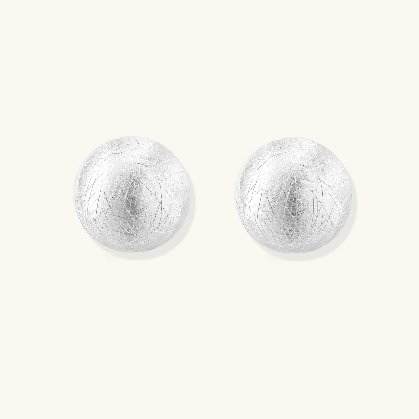 Brushed Silver Dome Earrings-Stones and Gems by Saday
