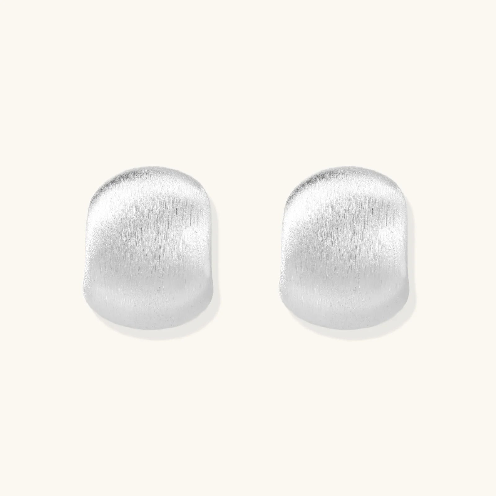 Brushed Silver Studs-Stones and Gems by Saday