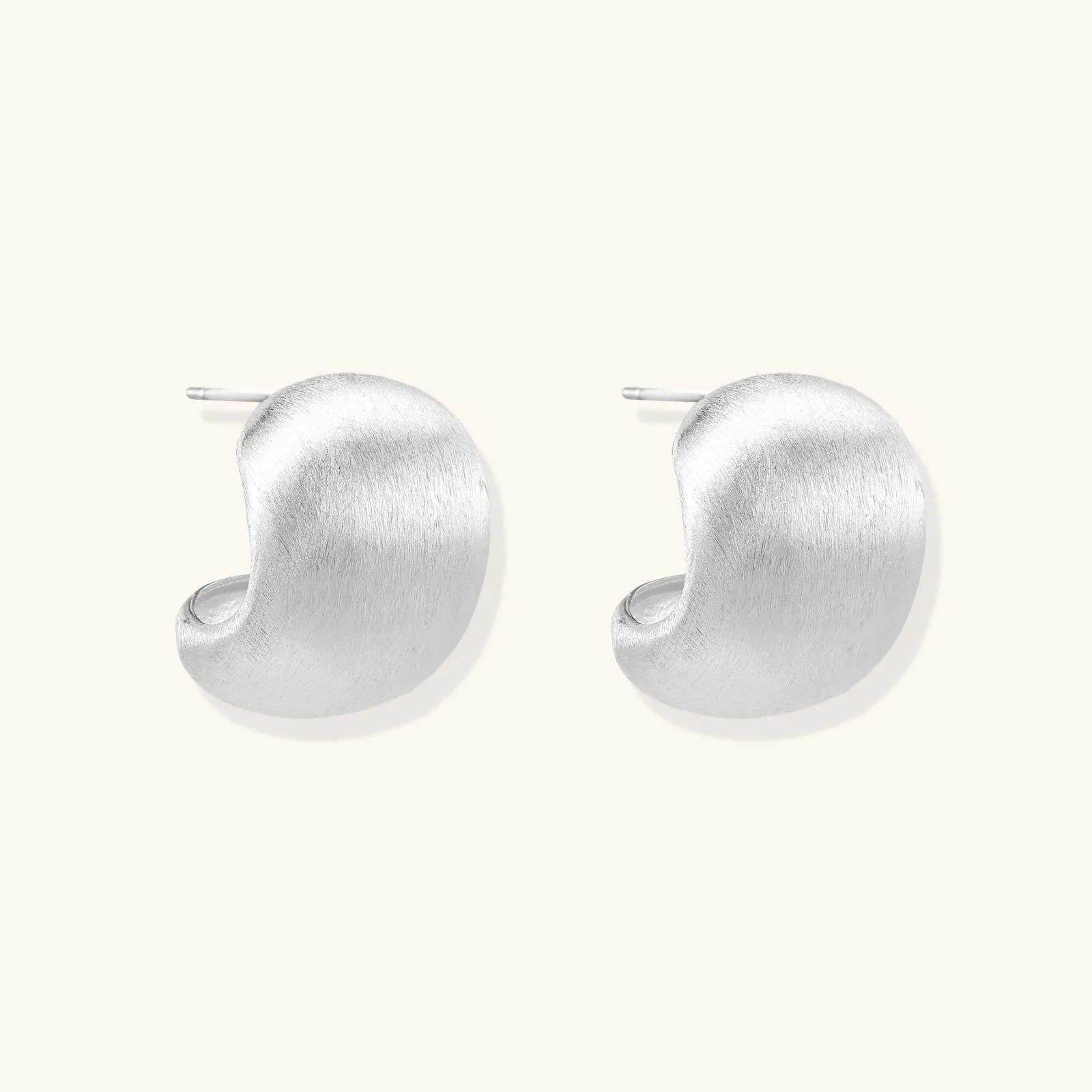 Brushed Silver Studs-Stones and Gems by Saday