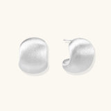 Brushed Silver Studs | Stones and Gems by Saday
