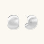 Brushed Silver Studs-Stones and Gems by Saday
