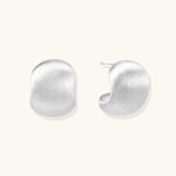 Brushed Silver Studs-Stones and Gems by Saday