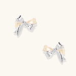 Pearl Bow Studs-Stones and Gems by Saday