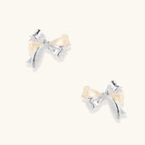 Pearl Bow Studs-Stones and Gems by Saday