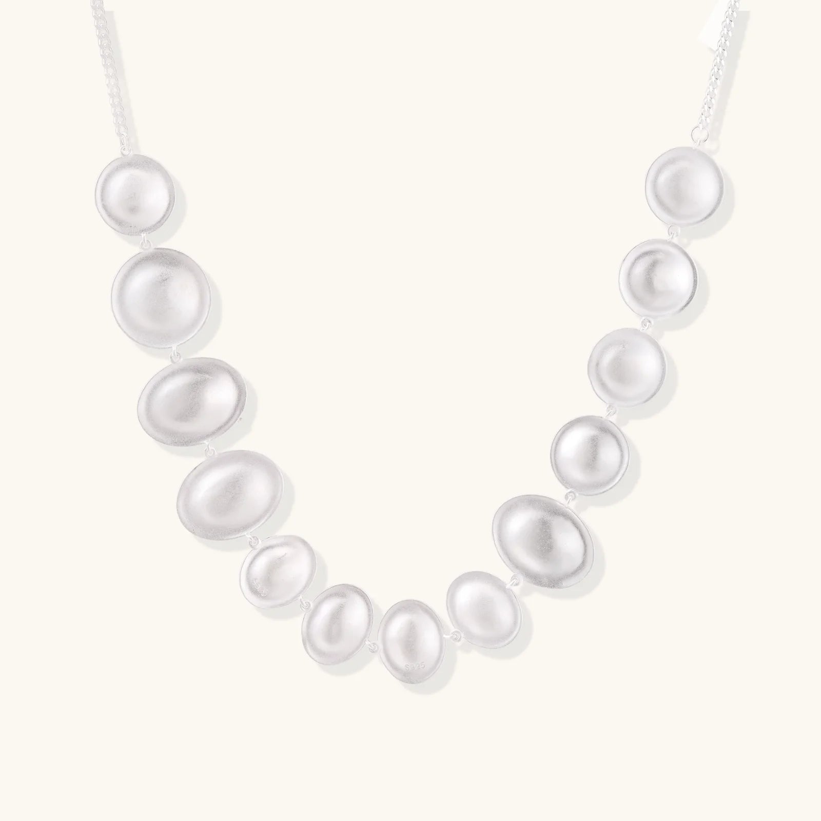 Lunar Pearl Arc Necklace-Stones and Gems by Saday