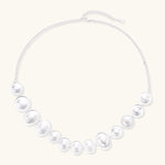 Lunar Pearl Arc Necklace-Stones and Gems by Saday