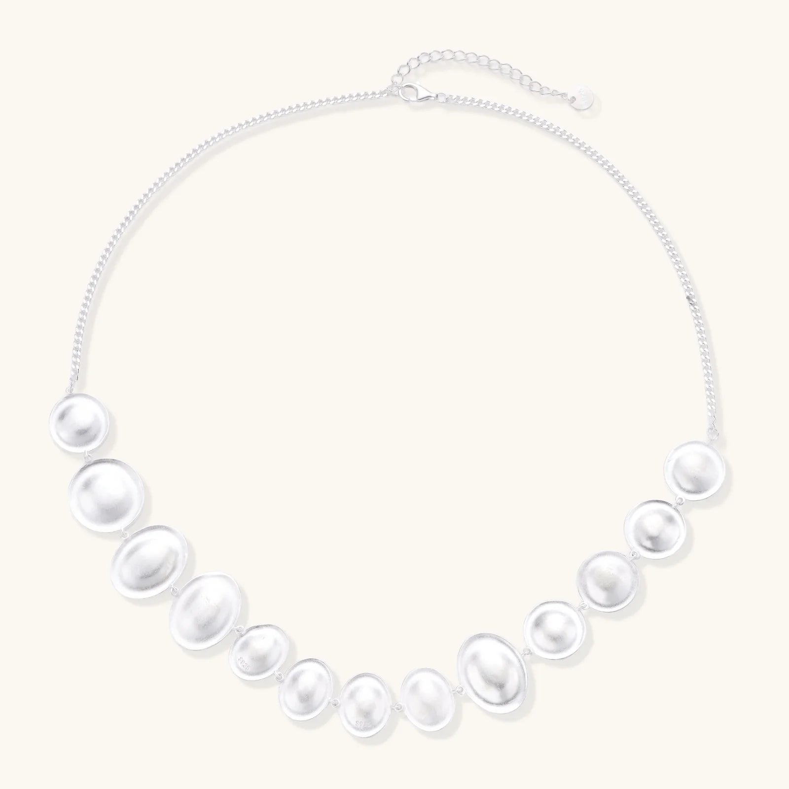 Lunar Pearl Arc Necklace-Stones and Gems by Saday