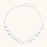 Lunar Pearl Arc Necklace | Stones and Gems by Saday