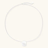 Brushed Silver Disc Necklace-Stones and Gems by Saday