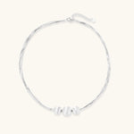 Silver Strand Layers Necklace-Stones and Gems by Saday