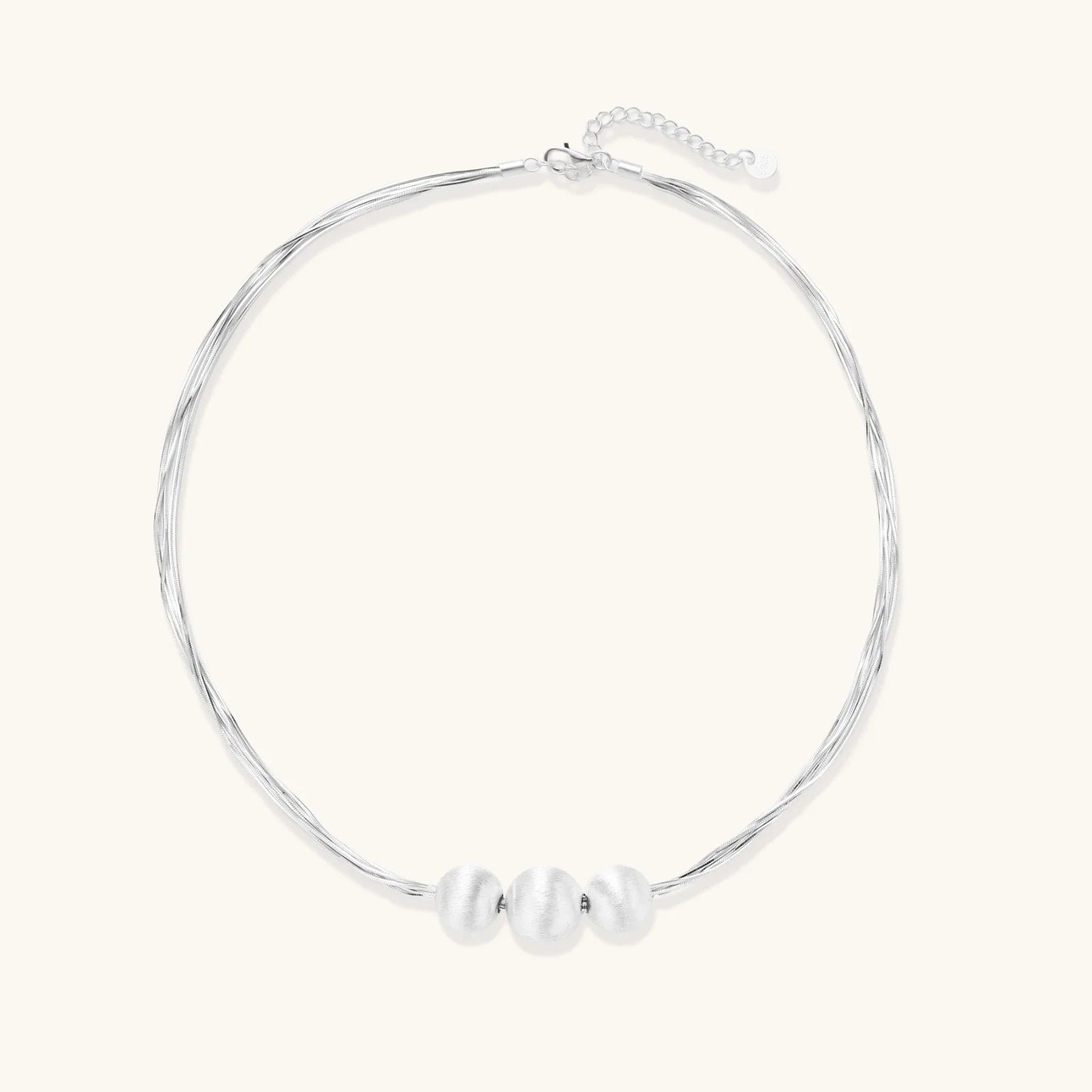 Silver Strand Layers Necklace-Stones and Gems by Saday