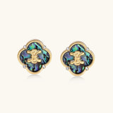 Mystic Shell Quatrefoil Studs | Stones and Gems by Saday