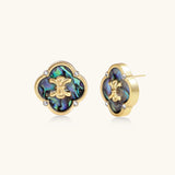 Mystic Shell Quatrefoil Studs | Stones and Gems by Saday