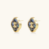 Mystic Shell Quatrefoil Studs | Stones and Gems by Saday