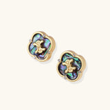 Mystic Shell Quatrefoil Studs | Stones and Gems by Saday