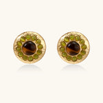 Golden Hour Halo Studs-Stones and Gems by Saday