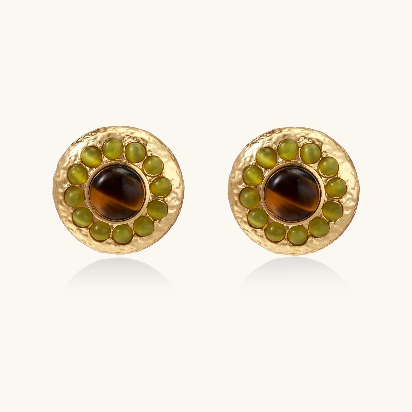 Golden Hour Halo Studs-Stones and Gems by Saday
