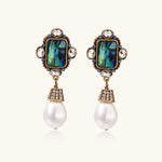 Baroque Pearl Drop Earrings-Stones and Gems by Saday