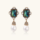 Baroque Pearl Drop Earrings-Stones and Gems by Saday