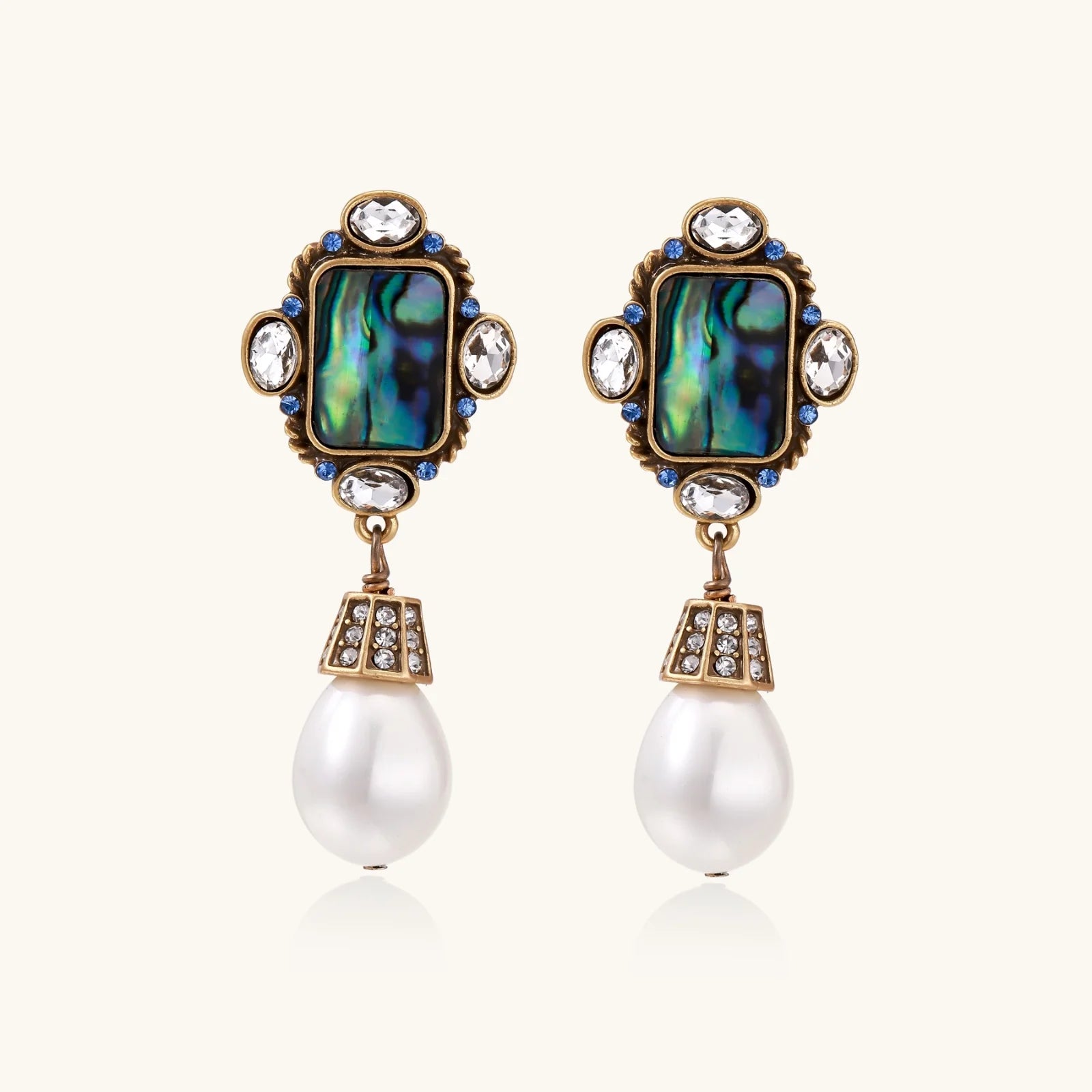 Baroque Pearl Drop Earrings-Stones and Gems by Saday