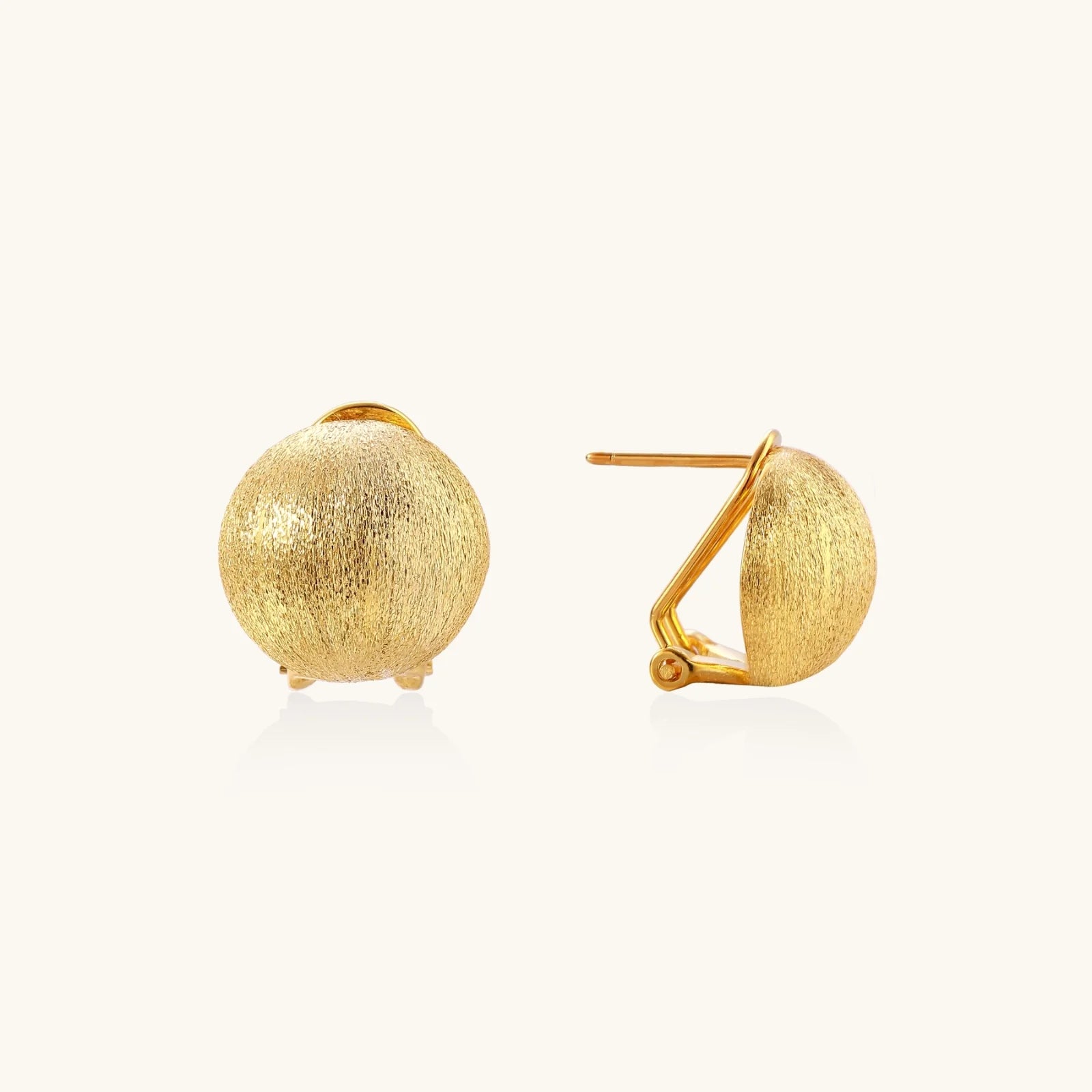 Brushed Gold Dome Clips-Stones and Gems by Saday