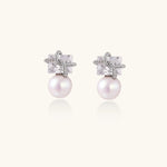 Stardust Pearl Drop Earrings-Stones and Gems by Saday
