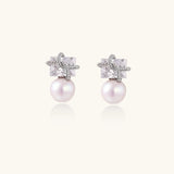 Stardust Pearl Drop Earrings-Stones and Gems by Saday
