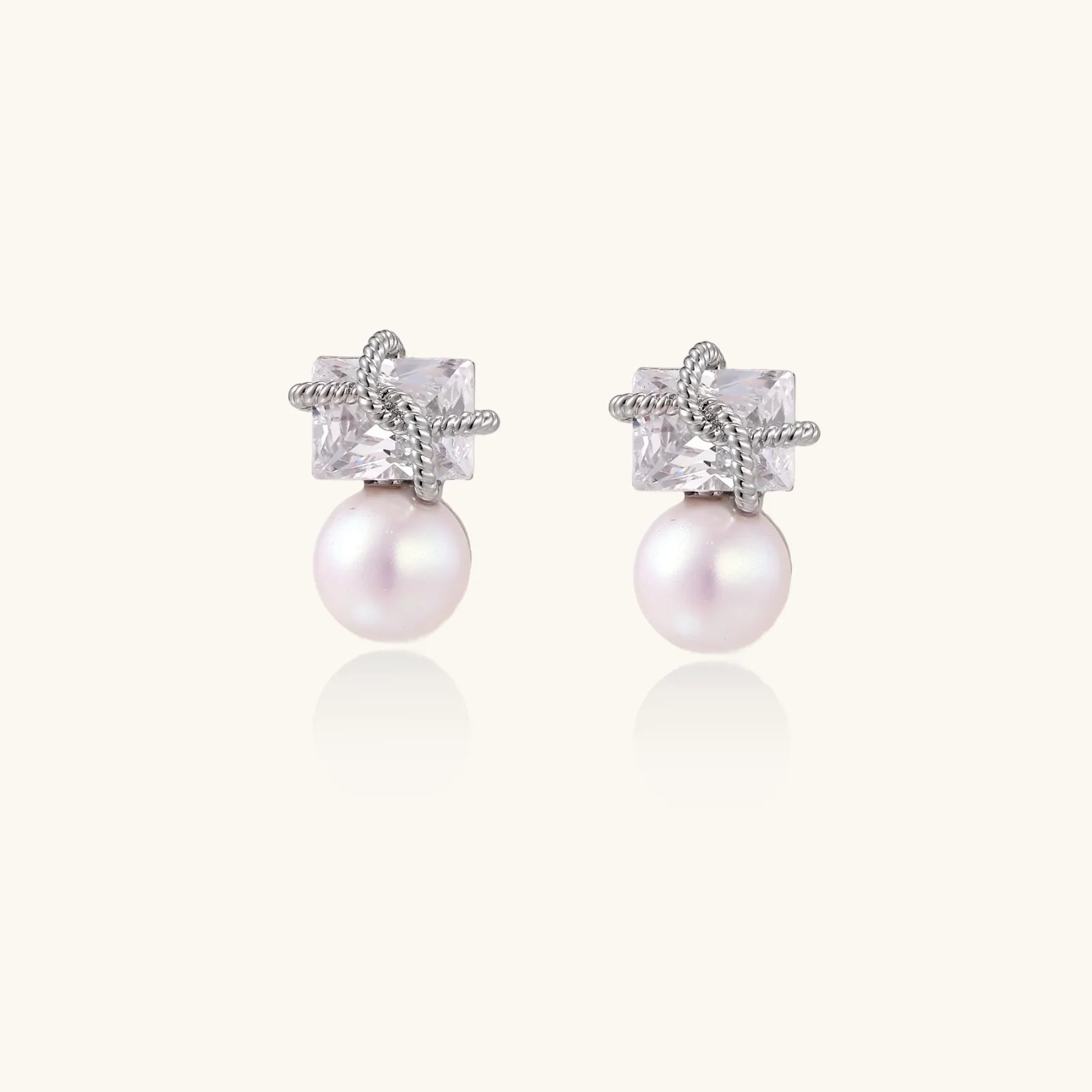 Stardust Pearl Drop Earrings-Stones and Gems by Saday