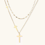 Divine Layers Cross Necklace Set-Stones and Gems by Saday