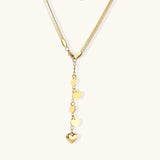 Golden Hearts Cascade Necklace-Stones and Gems by Saday