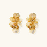Golden Bloom Double Earrings-Stones and Gems by Saday