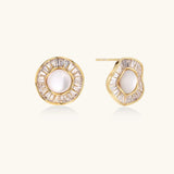 Sunburst Pearl Stud Earrings | Stones and Gems by Saday
