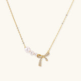 Pearl Bow Dreams Necklace-Stones and Gems by Saday