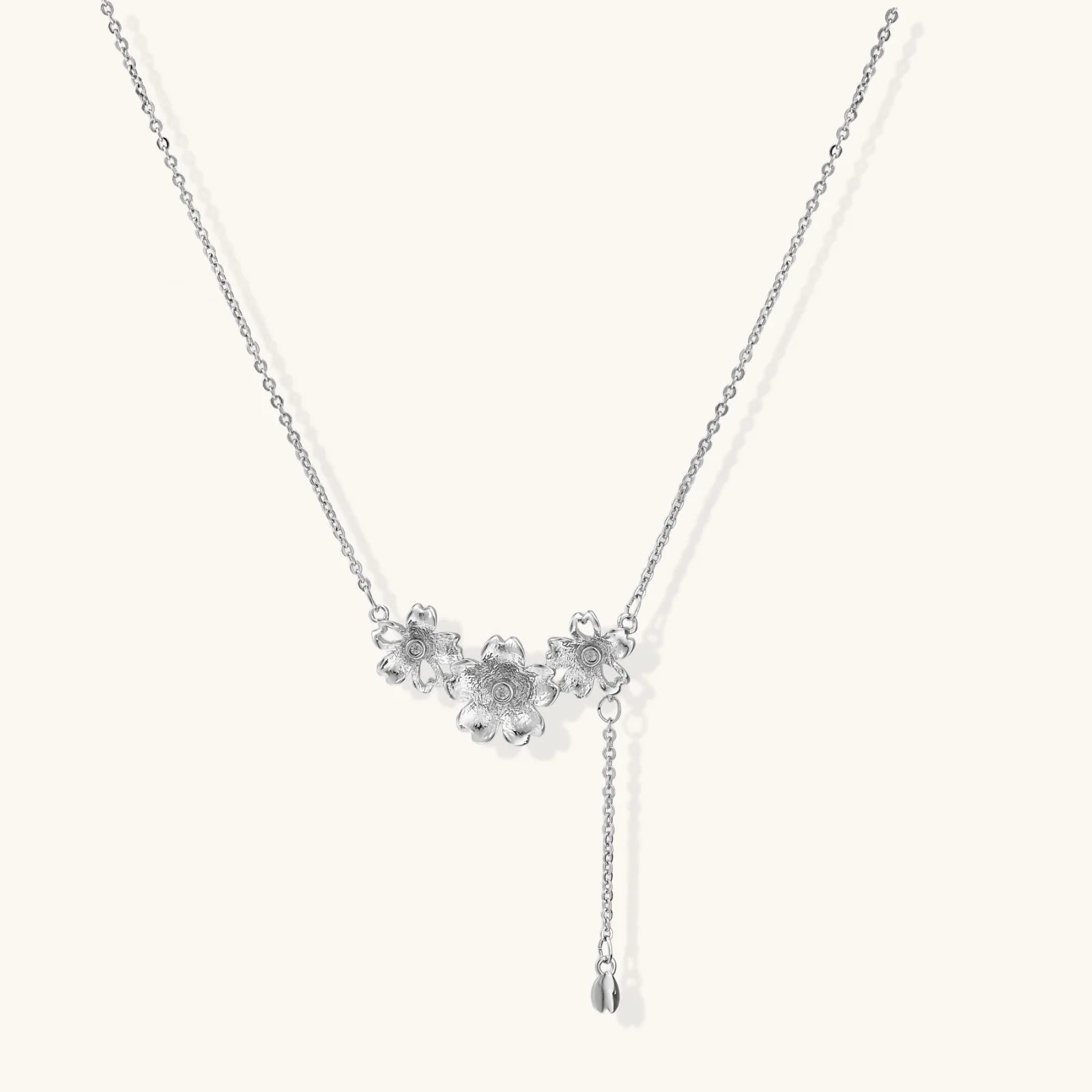 Silver Bloom Lariat-Stones and Gems by Saday