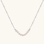 Luna Pearl Arc Necklace-Stones and Gems by Saday