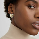 Woven Heart Stud Earrings-Stones and Gems by Saday